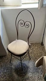 Sedia in ferro battuto+cuscino