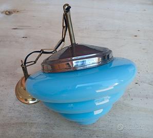 Lampada vintage art deco' in vetro opalino