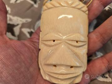 Ciondolo Maschera Tribale Antico - Intaglio d'Arte