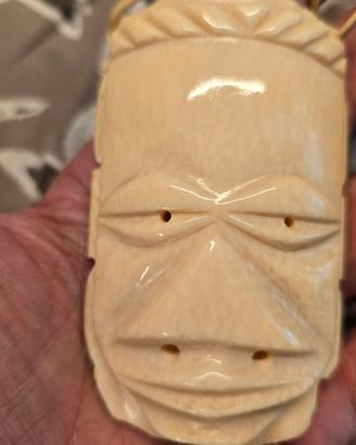 Ciondolo Maschera Tribale Antico - Intaglio d'Arte