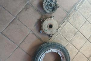 cerchio, tamburo, piatto porta ganasce vespa pk 50