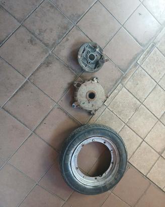 cerchio, tamburo, piatto porta ganasce vespa pk 50