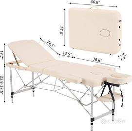 Lettino da massaggio pieghevole e portatile beige