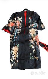 Kimono nero floreale originale giapponese
