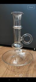 Porta candela in vetro h18 cm