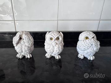 Tris civette porta fortuna ceramica. harry potter