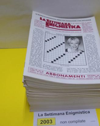 LA SETTIMANA ENIGMISTICA, anno 2003, NON compilati