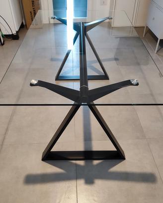Tavolo vetro design moderno + 2 sedie abbinate
