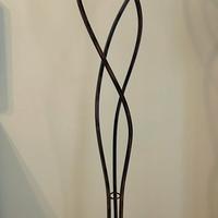 Lampada da terra ferro battuto vetro decorato