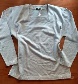 Maglia in lana con scollo squadrato nuova con cart