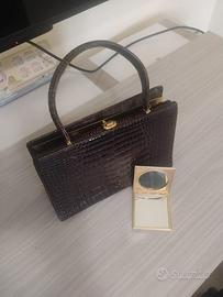 BORSA IN COCCODRILLO BORDEAUX