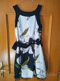 Vestito da cerimonia colore bianco e nero floreale