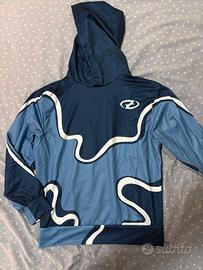 Felpa con Cappuccio Blu Grafica Astratta Y2K