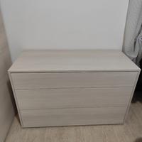trittico comò e 2 comodini colore betulla