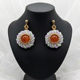 Orecchini Artigianali Vintage Chic Pietre Corniola