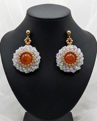 Orecchini Artigianali Vintage Chic Pietre Corniola