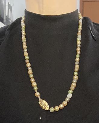 Collana elegante perline multicolore