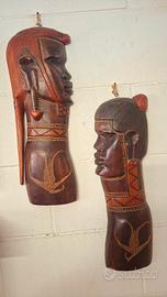 2 SCULTURE IN LEGNO AFRICANE