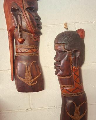2 SCULTURE IN LEGNO AFRICANE