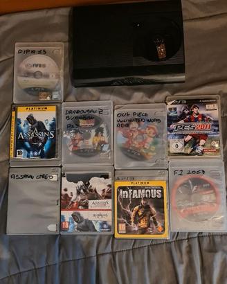 playstation 3 superslim + 8 videogiochi e altro...