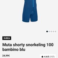 muta snorkeling bambino 12 anni 