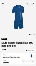 muta snorkeling bambino 12 anni 