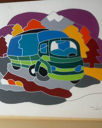 Ugo Nespolo–Serigrafia"I trasporti"1983-Firmata a
