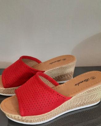 Sandali con zeppa Renda