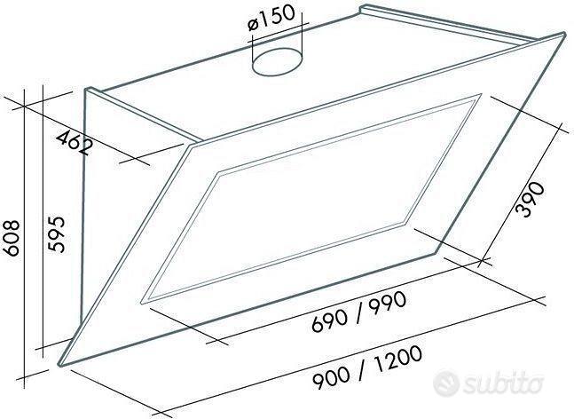 FALMEC cappa da parete QUASAR (Bianco 120 cm - Acciaio inox