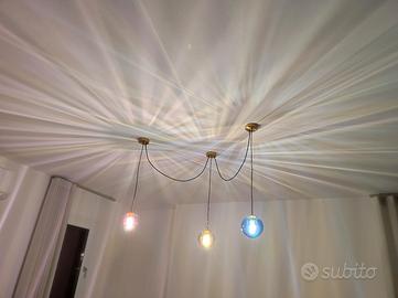 lampadario a tre luci + tre applique abbinate