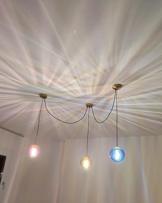 lampadario a tre luci + tre applique abbinate