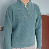 Pullover vintage L. L. Bean in Cotone Turchese