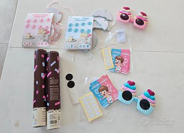 Lotto materiale per gender reveal  / feste 