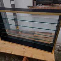 Bacheca legno e vetro da muro 5 ripiani