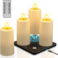 Candele LED ricaricabili con stazione di ricarica