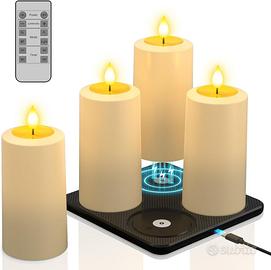 Candele LED ricaricabili con stazione di ricarica
