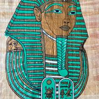 DIPINTO EGIZIO carta papiro - faraone tutankhamon