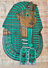 DIPINTO EGIZIO carta papiro - faraone tutankhamon