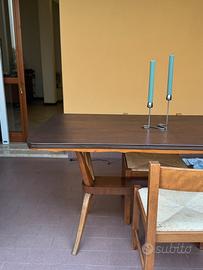 Tavolo vintage stile Ico Parisi vetro legno