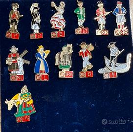 Collezione 12 spille/pins Shell paesi europei