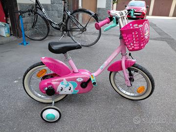 Bici rosa pef bambina con rotelle