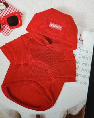 Felpa con Cappuccio Rossa Petsin per Cane - xs