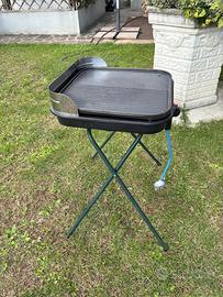 Barbecue a gas con piastra in ghisa