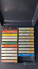 Lotto 22 musicassette musica italiana + box
