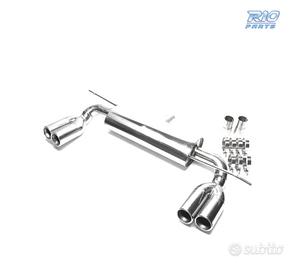 SILENZIATORE DI SCARICO DOPPIA USCITA IN INOX PER 