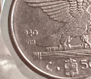 50 centesimi 1940 “errore di conio”