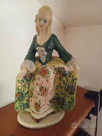 Statuetta porcellana Paul's Dama vintage antico 