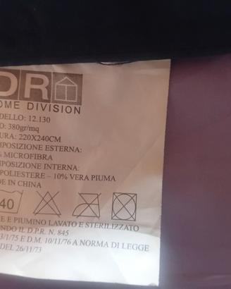 piumone microfibra e piuma d'oca. 