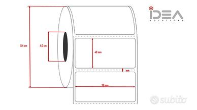 rotolo da 1000 etich. adesive in PPL, f.to 70x40