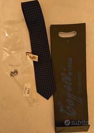 cravatta Holl & Brown blu navy 8cm